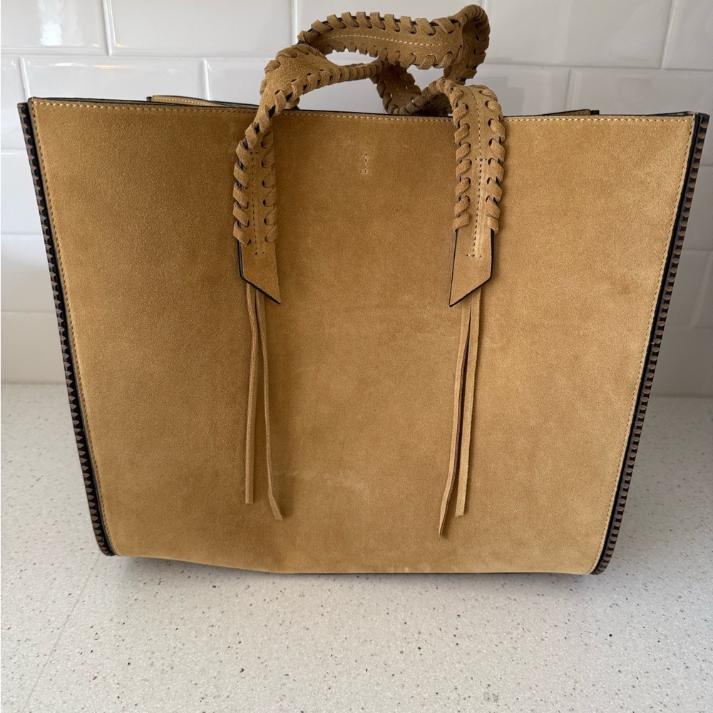 Freda Salvador Miko Tan Suede Tote Bag